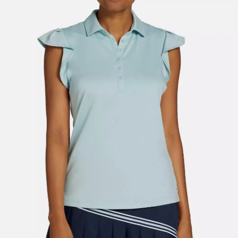 Walter Hagen Women's Light Blue Club House Flutter Sleeve (S)